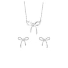 Gold Earrings Necklace for Women Cute Bow Earrings Dainty Bow Necklace Gold Jewelry Set Summer Beach Earring Charm Necklaces Beach Outfits Trendy Jewelry Gifts for Women