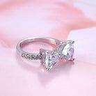 Fashion Bow Tie Ring Heart Cubic Zirconia Bowknot Anniversary Wedding Engagement Ring White Gold Plated CZ Eternity Rings for Women