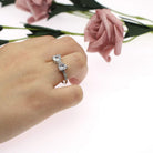 Fashion Bow Tie Ring Heart Cubic Zirconia Bowknot Anniversary Wedding Engagement Ring White Gold Plated CZ Eternity Rings for Women
