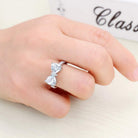 Fashion Bow Tie Ring Heart Cubic Zirconia Bowknot Anniversary Wedding Engagement Ring White Gold Plated CZ Eternity Rings for Women