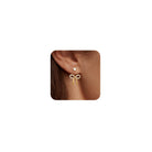Risamil 14K Gold Plated/Silver Earrings for Women Trendy, Dainty Bow Earrings for Women Cute Pearl Huggie Earring Hoops Twist Rope Bow Stud Pearl Dangle Cubic Zirconia Earrings Jewelry Gifts
