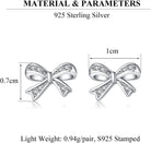 SLUYNZ Solid 925 Sterling Silver Tiny Bow Earrings Stud for Women Teens CZ Bowknot Stud Earrings