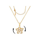 Necklace for Women Gold Flower Fidget Necklace Rotatable Crystal Silver Blossom Pendant Necklaces Adjustable Spinning Fidget Necklaces Redbud Flower Choker Funny Gift Jewelry