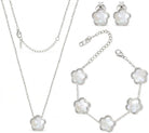 SHINYY Five Leaf Clover Jewelry Set for Women | 18K Gold Plated Bracelet Necklace Earrings | 5 Leaf Lucky Pendant and Ear Studs for Her