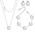 SHINYY Five Leaf Clover Jewelry Set for Women | 18K Gold Plated Bracelet Necklace Earrings | 5 Leaf Lucky Pendant and Ear Studs for Her