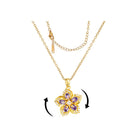 Necklace for Women Gold Flower Fidget Necklace Rotatable Crystal Silver Blossom Pendant Necklaces Adjustable Spinning Fidget Necklaces Redbud Flower Choker Funny Gift Jewelry