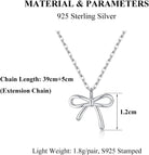 SLUYNZ Solid 925 Sterling Silver Bow Choker Necklace for Women Teens Simple Bowknot Pendant Necklace
