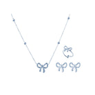 Gold Earrings Necklace for Women Cute Bow Earrings Dainty Bow Necklace Gold Jewelry Set Summer Beach Earring Charm Necklaces Beach Outfits Trendy Jewelry Gifts for Women