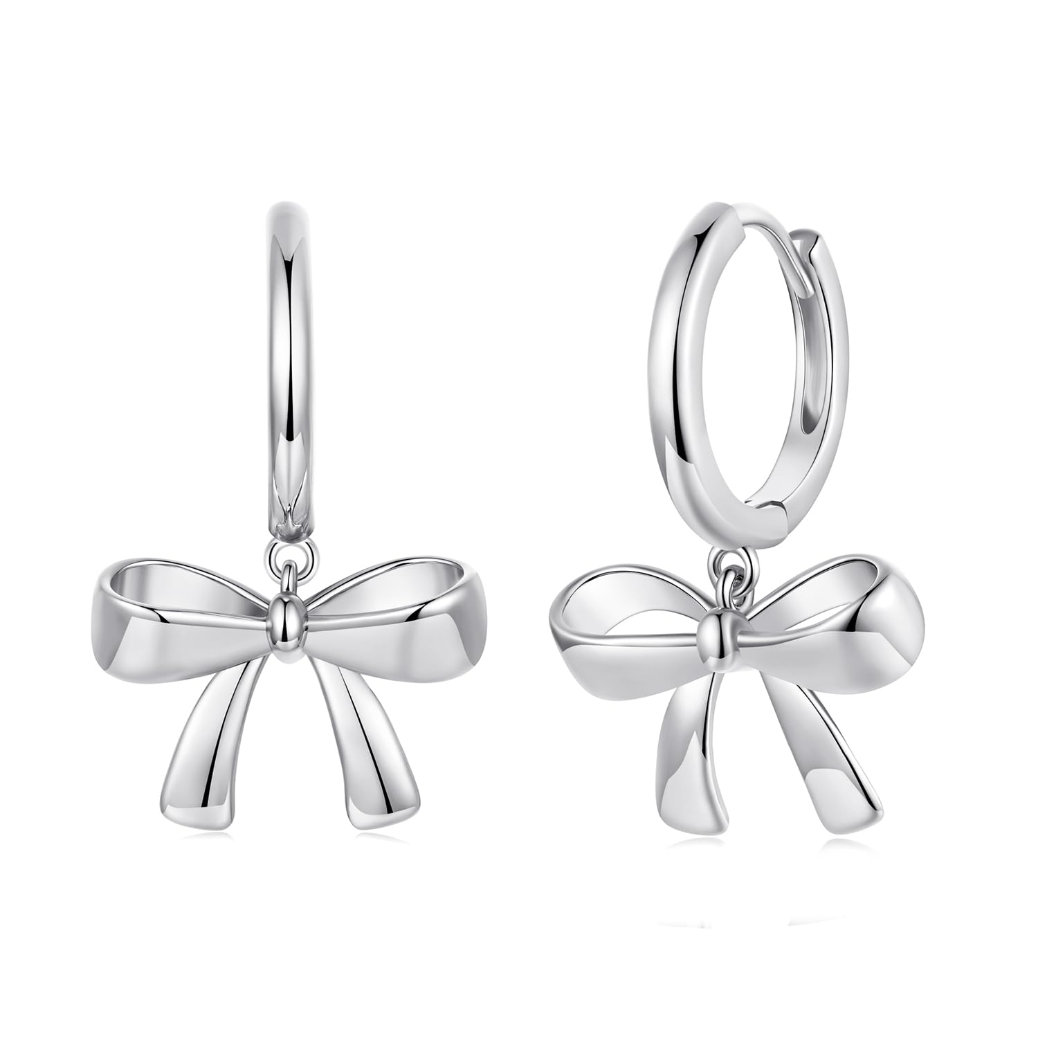 MUNDELL 14K Gold Plated Solid 925 Sterling Silver Post Bow Drop Earrings | Dainty Heart Waterdrop Hypoallergenic Drop Earrings for Women Jewelry Gift