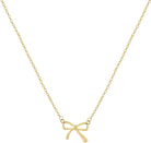 CAROVO Gold Necklace for Women Bow Necklace 14K Dainty Layered Gold Necklace Cute Small Cubic Zirconia Bow Pendant Choker Chain Necklace Trendy Necklace Jewelry Gift for Women