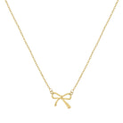 CAROVO Gold Necklace for Women Bow Necklace 14K Dainty Layered Gold Necklace Cute Small Cubic Zirconia Bow Pendant Choker Chain Necklace Trendy Necklace Jewelry Gift for Women