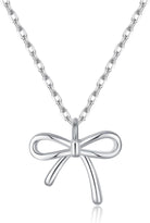SLUYNZ Solid 925 Sterling Silver Bow Choker Necklace for Women Teens Simple Bowknot Pendant Necklace
