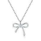 SLUYNZ Solid 925 Sterling Silver Bow Choker Necklace for Women Teens Simple Bowknot Pendant Necklace