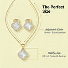 SHINYY Four Leaf Crystal Clover Necklace Earring Set for Women | 18K Gold Plated Cubic Zirconia Bracelet | 4 Leaf Lucky Pendant and Ear Studs | Jewelry Gift for Her