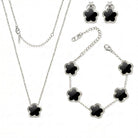 SHINYY Five Leaf Clover Jewelry Set for Women | 18K Gold Plated Bracelet Necklace Earrings | 5 Leaf Lucky Pendant and Ear Studs for Her