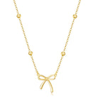 Thaivor Necklace for Women Dainty Bow Necklace 14K Gold Plated Cute Choker Small Pendant Charm Necklaces Teen Gift Trendy Stuff Personalized Jewelry Gifts
