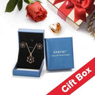 EVEVIC Dainty Flower Pendant Necklace Earrings for Women 14K Gold Plated Hypoallergenic Jewelry Sets