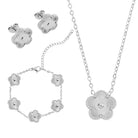 Hypoallergenic Women's Four Leaf Clover Jewelry Set 14K Gold-Plated Stainless Steel Clover Necklace Bracelet Earrings Fashionable And Exquisite Daily for Women Accessory Gift