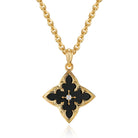 Fettero Gold Clover Necklace for Women Dainty 14K Gold Plated CZ Pendant Necklace Adjustable Chain Choker Charm Colorful Clover Pendant Lucky Necklaces for Women Jewelry