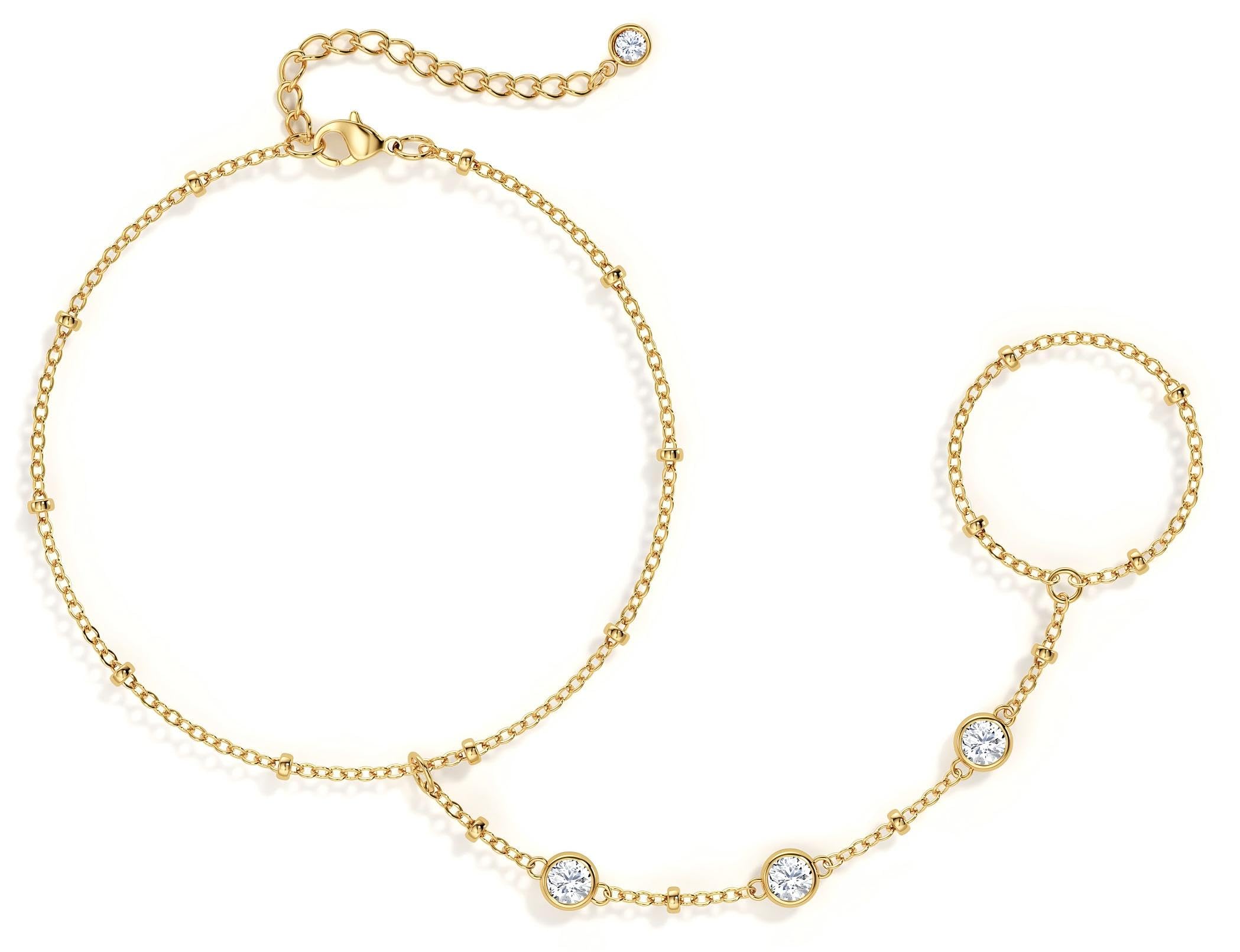 Dearmay Gold Bracelets for Women Waterproof, 14K Gold Plated Minimalist Bracelets Stack Non Tarnish Trendy Dainty Herringbone Vintage Cuban Paperclip Rope Thin Box Link Chain Stackable Jewelry Sets Modern Fashion Accessories Gifts for Womens