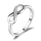 JewelryPalace 14k White Yellow Rose Gold Plated 925 Sterling Silver Rings for Women, Cubic Zirconia Promise Rings for Her, Stackable Wedding Bands Rings for Women Infinity Forever Love Knot Ring