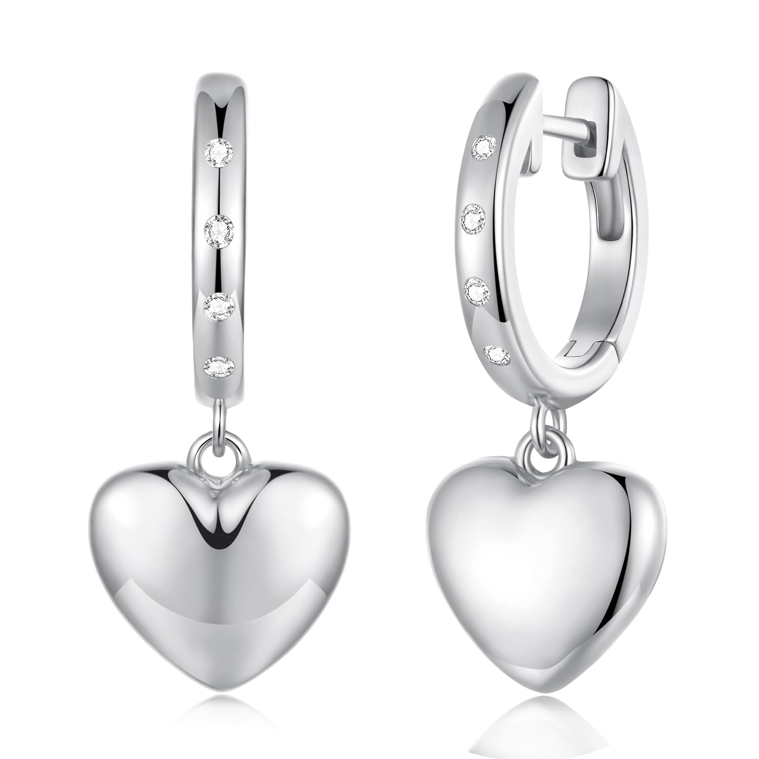 MUNDELL 14K Gold Plated Solid 925 Sterling Silver Post Bow Drop Earrings | Dainty Heart Waterdrop Hypoallergenic Drop Earrings for Women Jewelry Gift