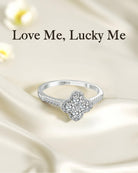 Moissanite Rings for Women 1.3ct Lucky Rings Four Leaf Clover Ring Promise Engagement Wedding Bands D Color VVS1 Moissanite Statement Rings Lucky Gifts for Women