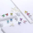 Aurora Tears Butterfly Jewelry,Women 925 Sterling Silver Butterflies Birthstone Pendant Necklace/Earrings/Rings Wedding Gift