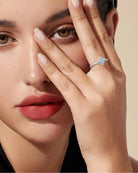 Moissanite Rings for Women 1.3ct Lucky Rings Four Leaf Clover Ring Promise Engagement Wedding Bands D Color VVS1 Moissanite Statement Rings Lucky Gifts for Women