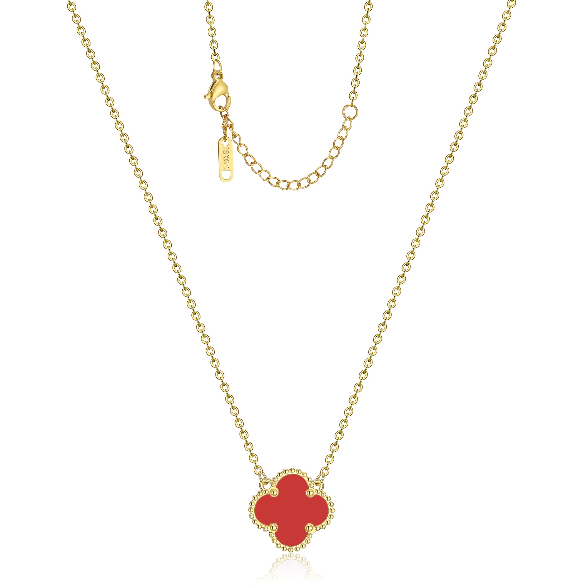 AIPPK Clover Pendant Necklace 18K Gold Plated Four Leaf Clover Necklaces Lucky Simple Jewelry Gifts for Women