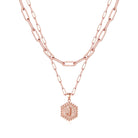 M MOOHAM Dainty Initial Necklaces for Women, 14K-Gold-Plated Layering Necklace for Women Cute Hexagon Letter Initial Necklace Layered Necklaces for Womens Teen Girl Gifts