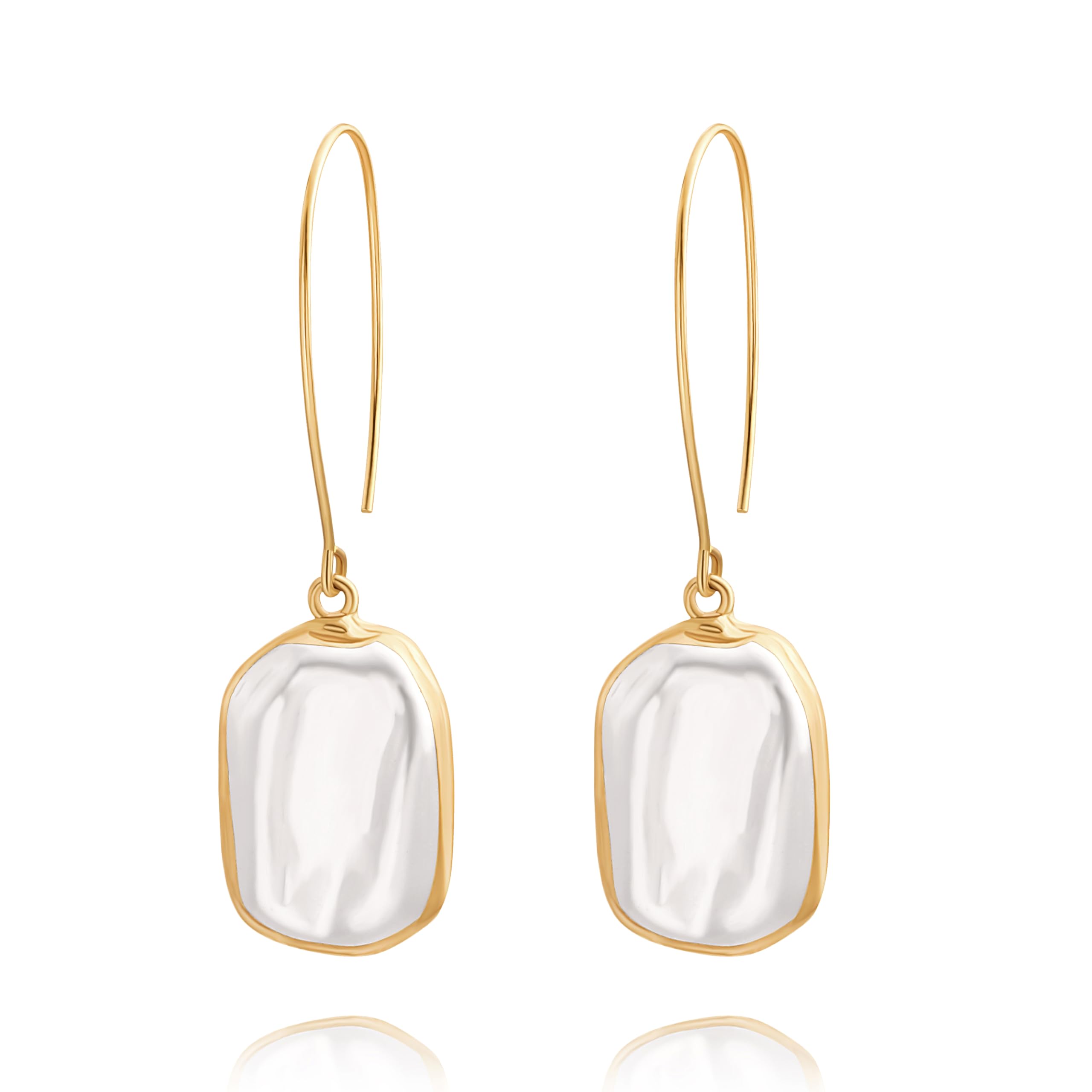 Geometric Drop Dangle Earrings Boho Statement Long Hoops 18k Gold Plated Lightweight Earrings for Women Girls
