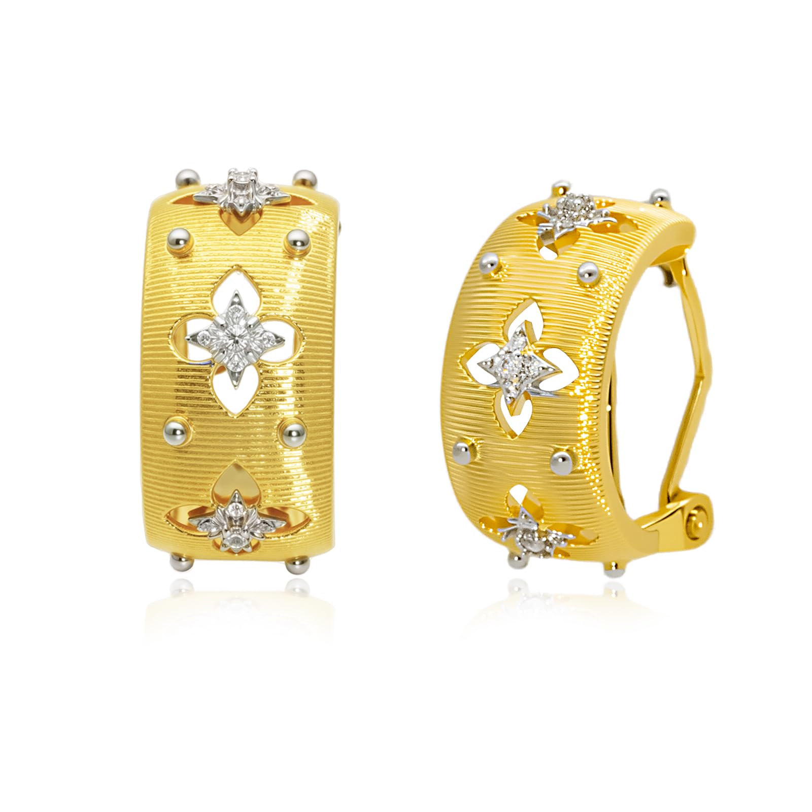 Aura & lrena Clover Earrings for Women, Vintage Pearl Earrings, Bridal Earrings, 18K Gold Plated with Mother of Pearl and AAA Zirconia, 925 Silver Hypoallergenic Posts, Gift for Wedding Anniversary