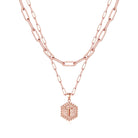 M MOOHAM Dainty Initial Necklaces for Women, 14K-Gold-Plated Layering Necklace for Women Cute Hexagon Letter Initial Necklace Layered Necklaces for Womens Teen Girl Gifts