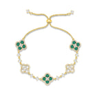 Women's 18K Gold Plated Clover Bracelet with Natural Shell - Four Leaf Lucky Charm Dainty Link Bracelets Jewelry for Women, Trendy Birthday/Mother's Day Gift