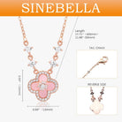 Women's 18K Gold Plated Clover Necklace with White Natural Shell - Four Leaf Lucky Charm Dainty Link Necklaces Jewelry for Women, Trendy Birthday/Mother's Day Gift