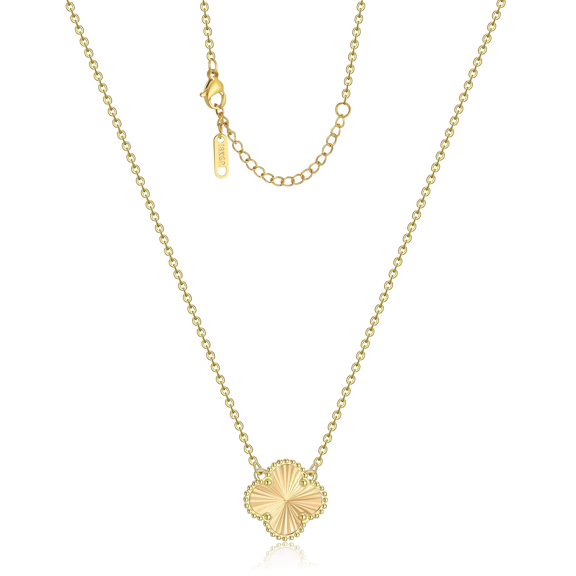 AIPPK Clover Pendant Necklace 18K Gold Plated Four Leaf Clover Necklaces Lucky Simple Jewelry Gifts for Women