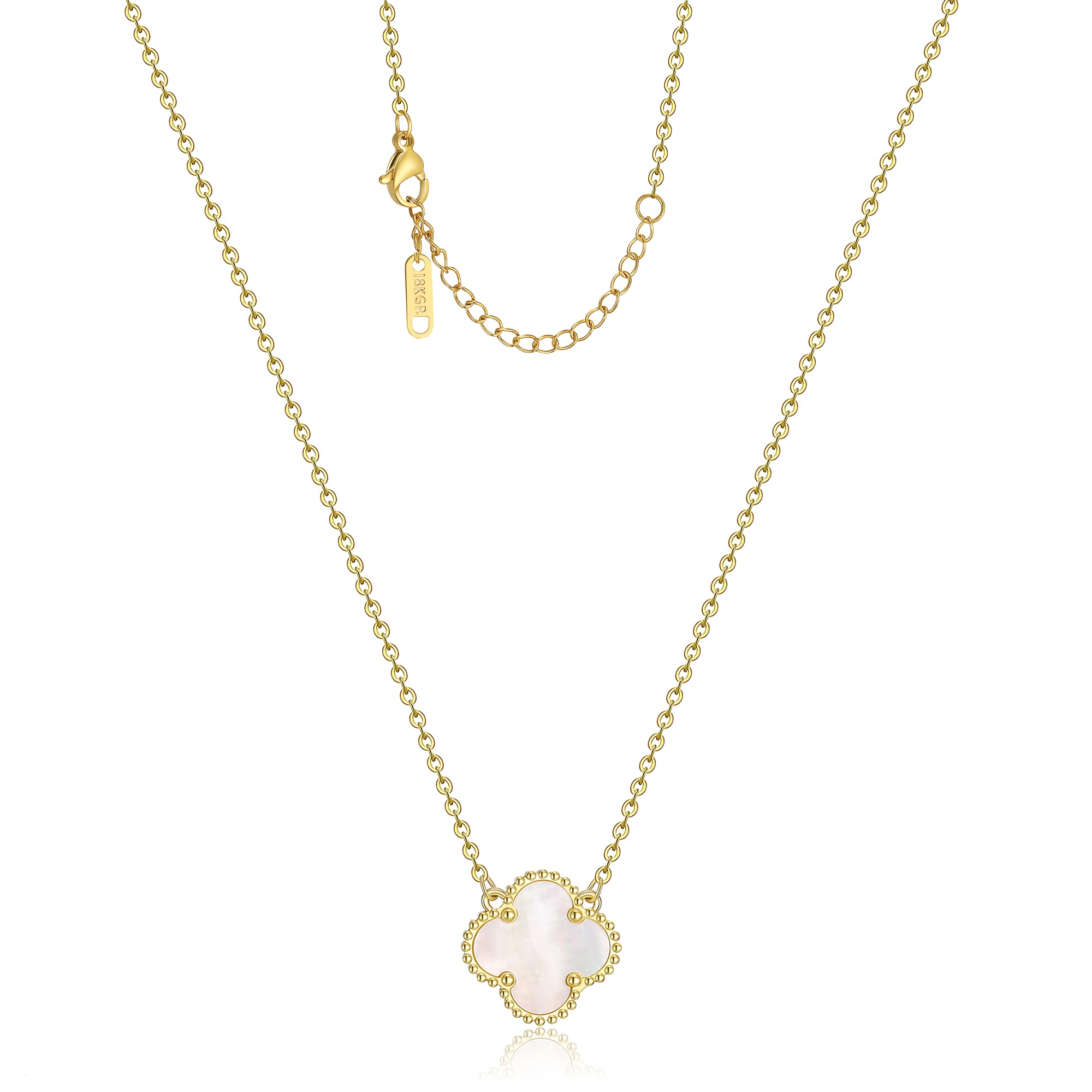 AIPPK Clover Pendant Necklace 18K Gold Plated Four Leaf Clover Necklaces Lucky Simple Jewelry Gifts for Women