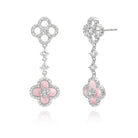 Aura & lrena Clover Earrings for Women, Vintage Pearl Earrings, Bridal Earrings, 18K Gold Plated with Mother of Pearl and AAA Zirconia, 925 Silver Hypoallergenic Posts, Gift for Wedding Anniversary