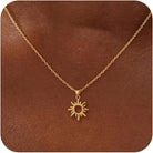 CHESKY Layered Necklaces for Women Trendy, Dainty 14k Gold Plated Pendant Necklace Layering Necklace for Women Non Tarnish Hypoallergenic Sun Gold Necklace Stack Gold Jewelry for Women Gifts