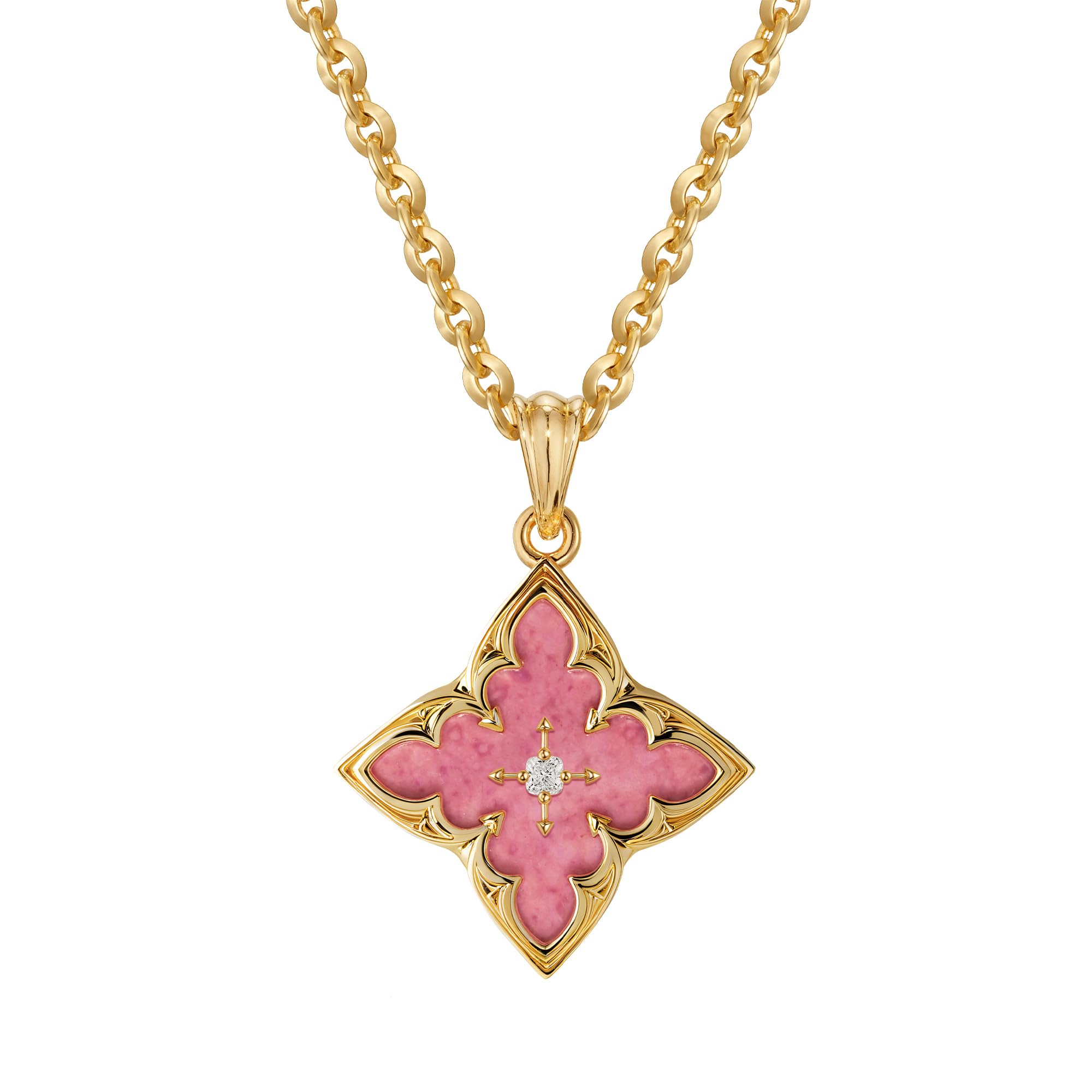 Fettero Gold Clover Necklace for Women Dainty 14K Gold Plated CZ Pendant Necklace Adjustable Chain Choker Charm Colorful Clover Pendant Lucky Necklaces for Women Jewelry