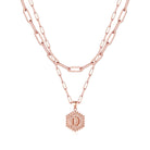 M MOOHAM Dainty Initial Necklaces for Women, 14K-Gold-Plated Layering Necklace for Women Cute Hexagon Letter Initial Necklace Layered Necklaces for Womens Teen Girl Gifts