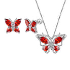Aurora Tears Butterfly Jewelry,Women 925 Sterling Silver Butterflies Birthstone Pendant Necklace/Earrings/Rings Wedding Gift