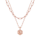 M MOOHAM Dainty Initial Necklaces for Women, 14K-Gold-Plated Layering Necklace for Women Cute Hexagon Letter Initial Necklace Layered Necklaces for Womens Teen Girl Gifts