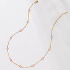 Billet-doux 14K Dainty Gold Plated Tiny Clovers Necklace For Women, Colorful Dainty Very Small 4-Leaf Clovers Gold Plated Choker Necklace, Stackable Jewelry Gifts Perfect for Her