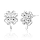 Aura & lrena Clover Earrings for Women, Vintage Pearl Earrings, Bridal Earrings, 18K Gold Plated with Mother of Pearl and AAA Zirconia, 925 Silver Hypoallergenic Posts, Gift for Wedding Anniversary
