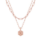 M MOOHAM Dainty Initial Necklaces for Women, 14K-Gold-Plated Layering Necklace for Women Cute Hexagon Letter Initial Necklace Layered Necklaces for Womens Teen Girl Gifts