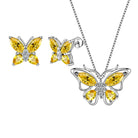 Aurora Tears Butterfly Jewelry,Women 925 Sterling Silver Butterflies Birthstone Pendant Necklace/Earrings/Rings Wedding Gift