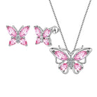 Aurora Tears Butterfly Jewelry,Women 925 Sterling Silver Butterflies Birthstone Pendant Necklace/Earrings/Rings Wedding Gift