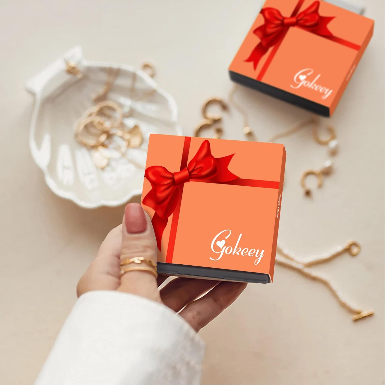 Gokeey Gold Bracelets Set for Women Non Tarnish Trendy,14K Gold Plated Dainty Stackable Paperclip Cuban Link Chain Bracelets, Simple Cute Cuff Bracelets Jewelry Set Adjustable 7"+2"